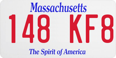MA license plate 148KF8