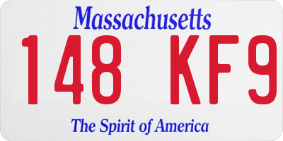 MA license plate 148KF9