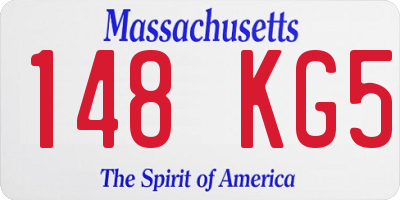 MA license plate 148KG5