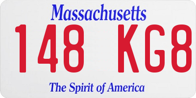 MA license plate 148KG8