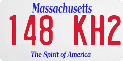 MA license plate 148KH2