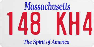 MA license plate 148KH4