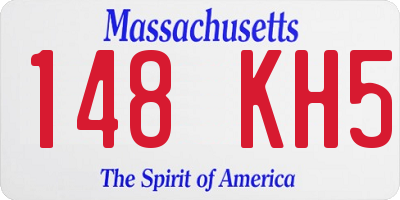 MA license plate 148KH5