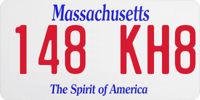 MA license plate 148KH8