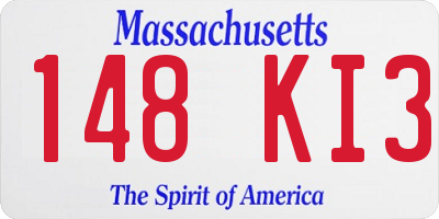 MA license plate 148KI3