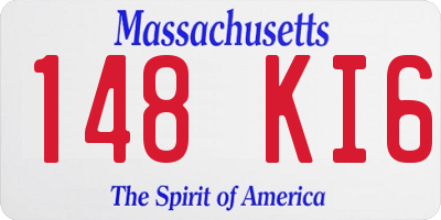 MA license plate 148KI6