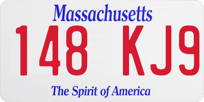MA license plate 148KJ9