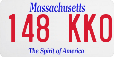 MA license plate 148KK0