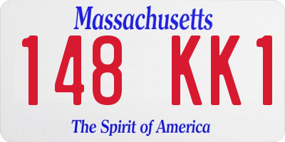 MA license plate 148KK1