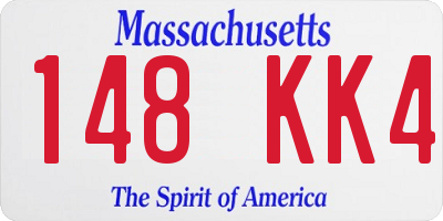 MA license plate 148KK4