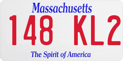 MA license plate 148KL2