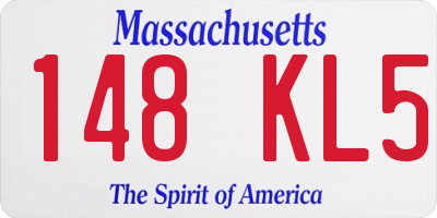 MA license plate 148KL5