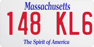 MA license plate 148KL6