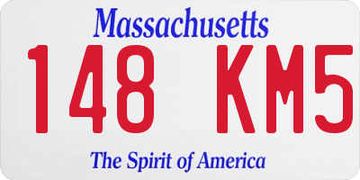 MA license plate 148KM5
