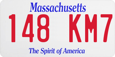 MA license plate 148KM7