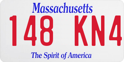 MA license plate 148KN4