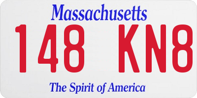 MA license plate 148KN8