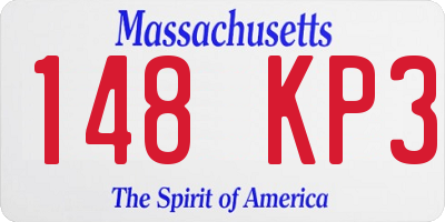 MA license plate 148KP3