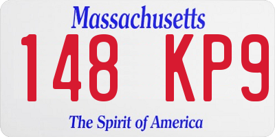 MA license plate 148KP9