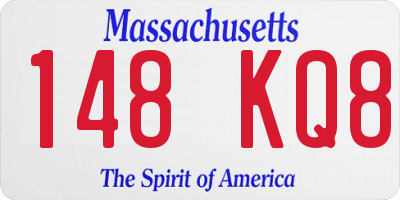 MA license plate 148KQ8