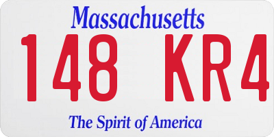 MA license plate 148KR4