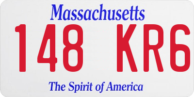 MA license plate 148KR6