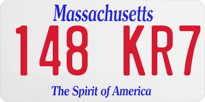 MA license plate 148KR7