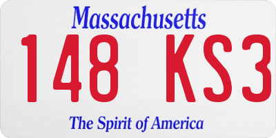 MA license plate 148KS3