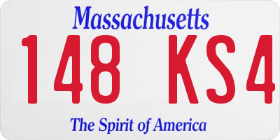 MA license plate 148KS4