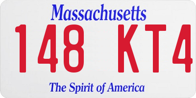 MA license plate 148KT4