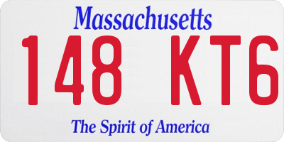 MA license plate 148KT6