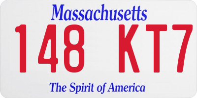 MA license plate 148KT7