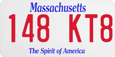 MA license plate 148KT8