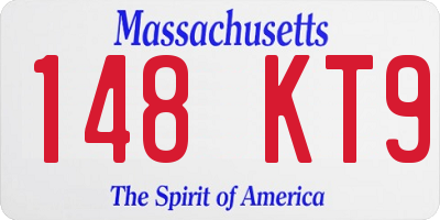 MA license plate 148KT9