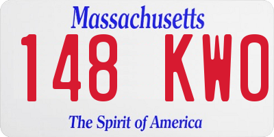 MA license plate 148KW0