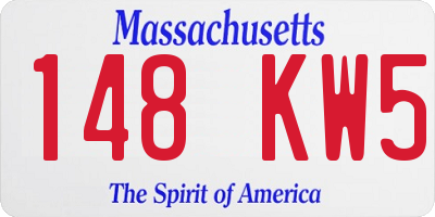 MA license plate 148KW5