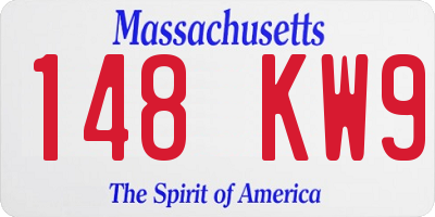 MA license plate 148KW9