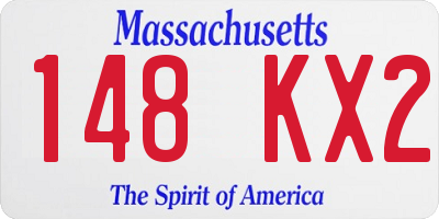MA license plate 148KX2