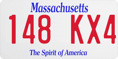 MA license plate 148KX4