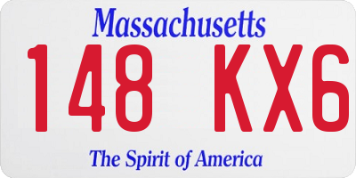 MA license plate 148KX6