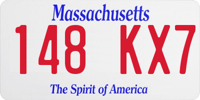 MA license plate 148KX7