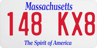 MA license plate 148KX8