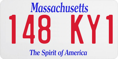 MA license plate 148KY1