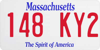 MA license plate 148KY2