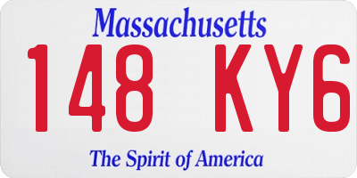 MA license plate 148KY6