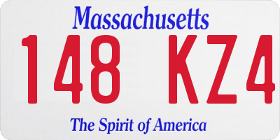MA license plate 148KZ4