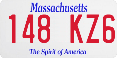 MA license plate 148KZ6