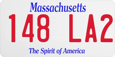 MA license plate 148LA2