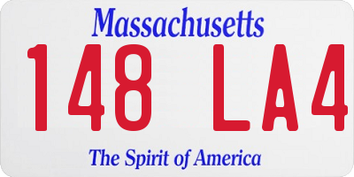 MA license plate 148LA4