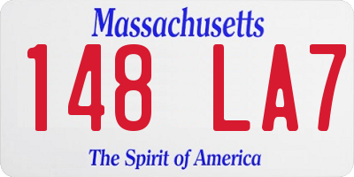 MA license plate 148LA7